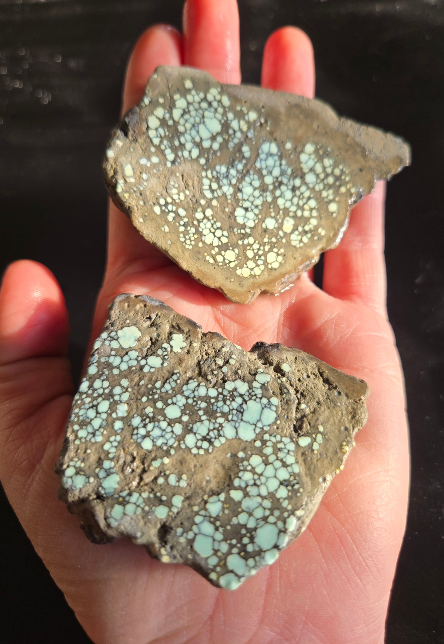 Desert Bloom Variscite/Turquoise slabs for cabbing - Nevada Variscite - 106 grams
