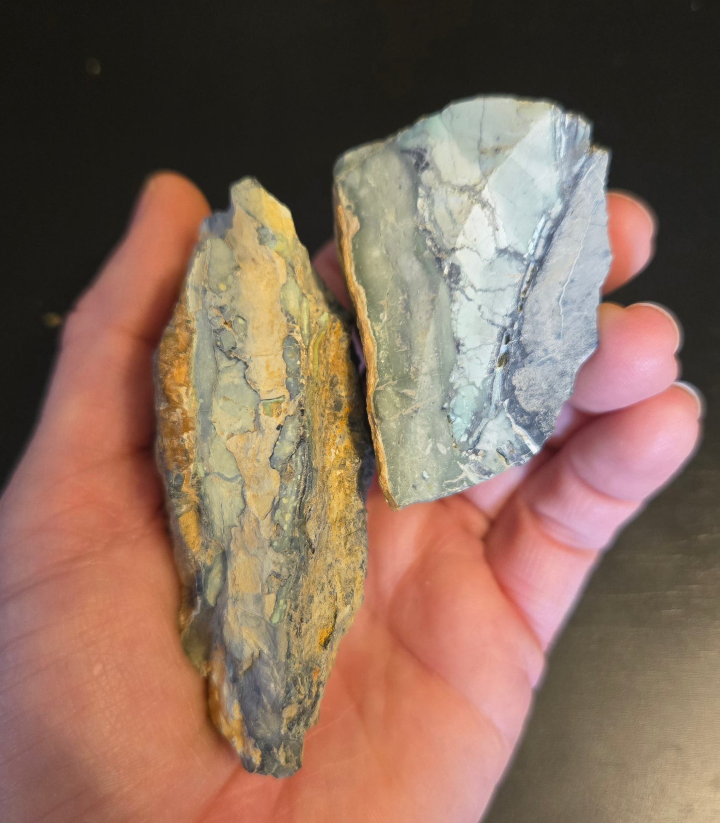 Mystic Sage Turquoise/Variscite- rough for cabbing - Nevada Turquoise - 185 gram lot