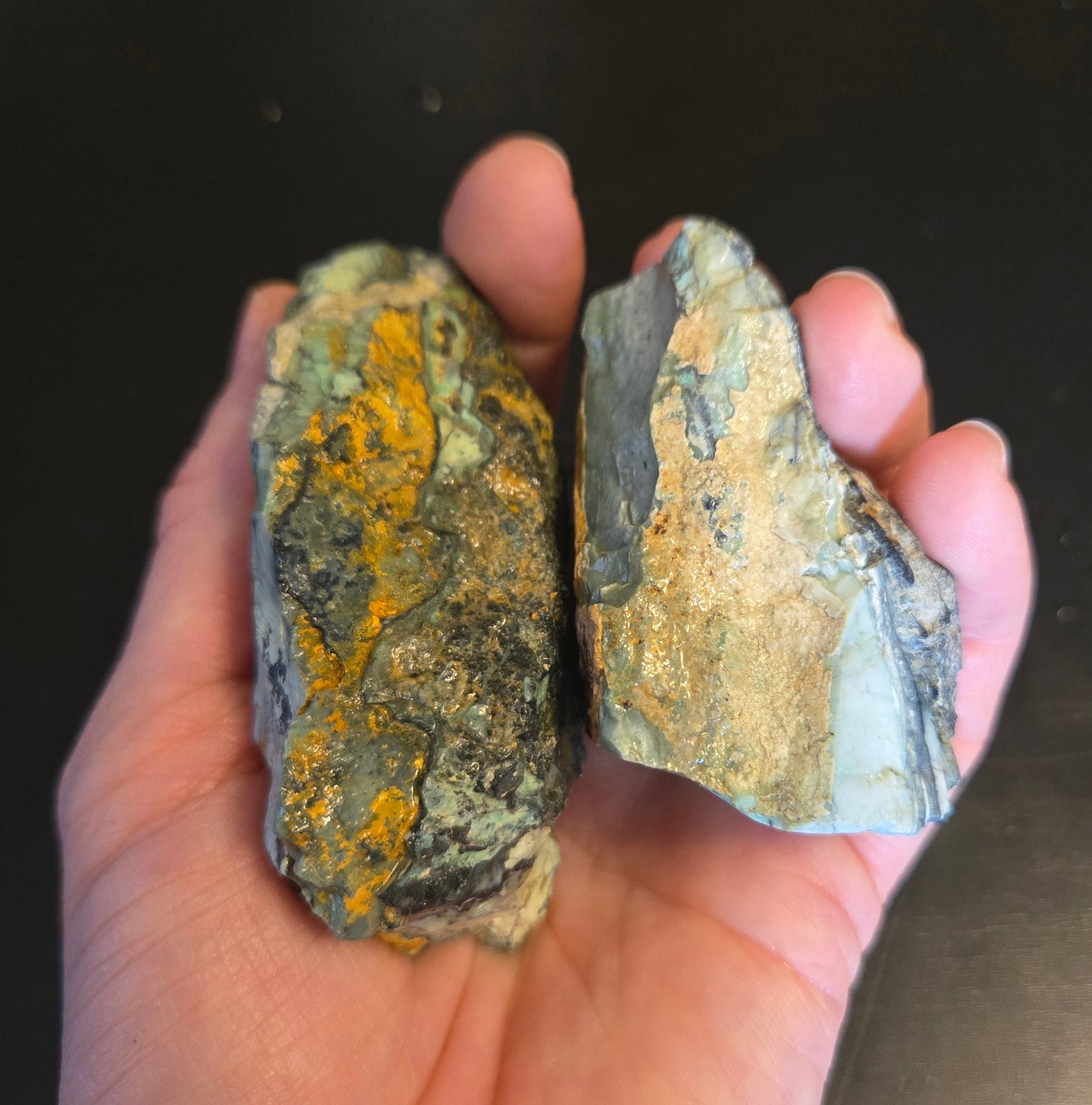 Mystic Sage Turquoise/Variscite- rough for cabbing - Nevada Turquoise - 185 gram lot