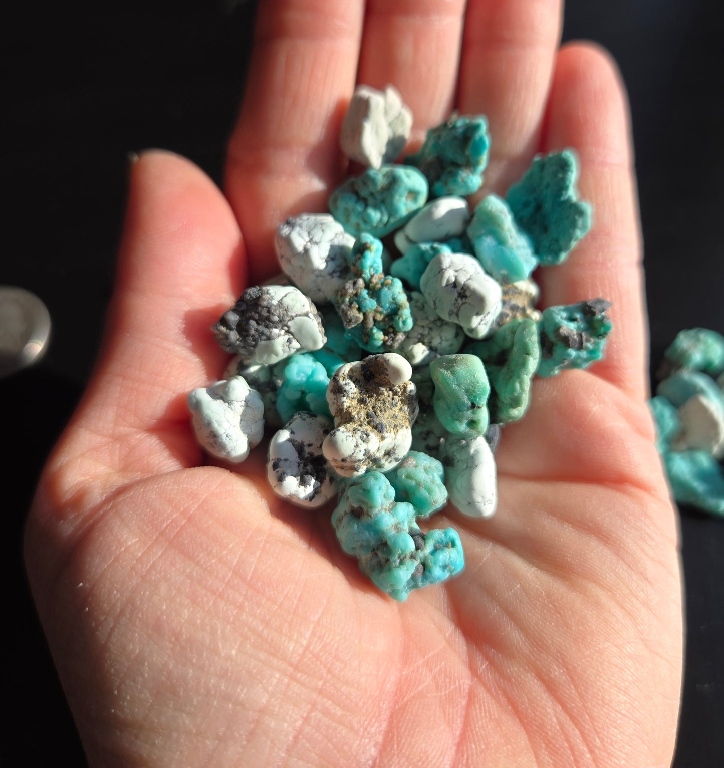 Emerald Basin Variscite/Cloud Chaser Turquoise mixed lot rough for cabbing/ beading - Nevada Variscite/Turquoise - 100 gram lot