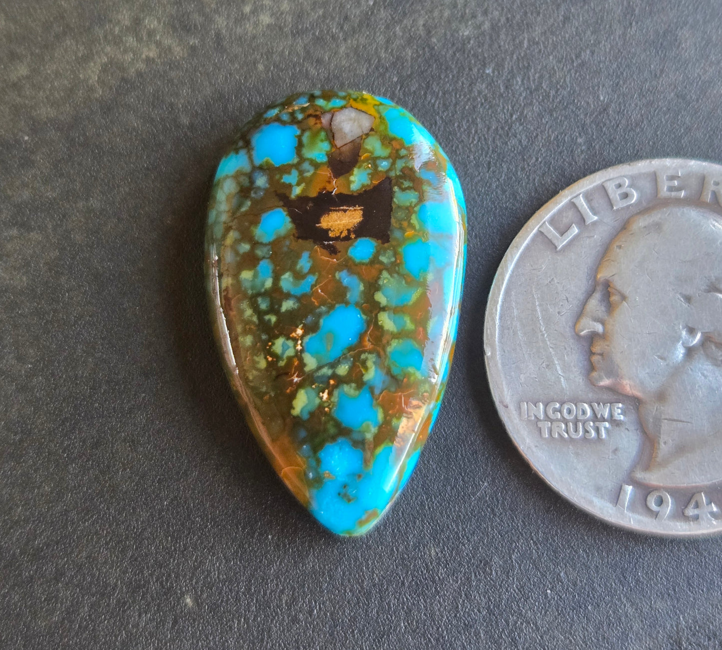 AAA Polychrome Kingman Turquoise Cabochon