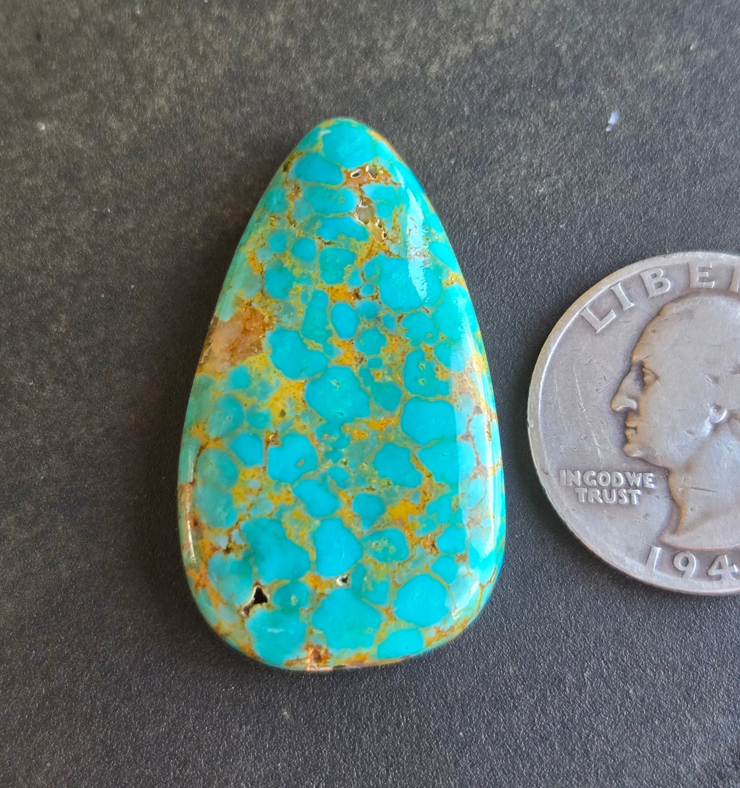 Kingman Mine Hardy Pit Turquoise Cabochon