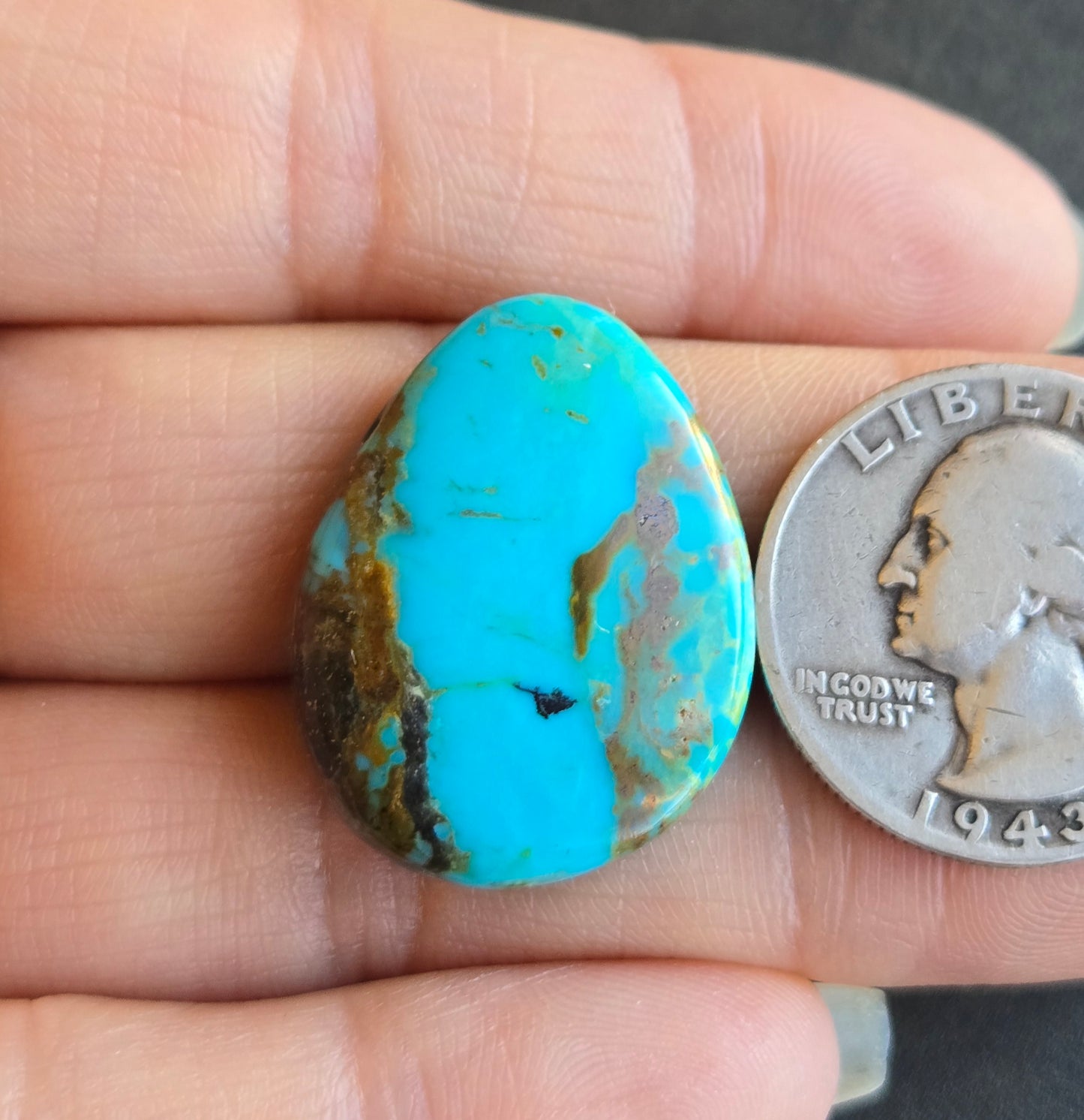 Kingman Mine Hardy Pit Turquoise Cabochon