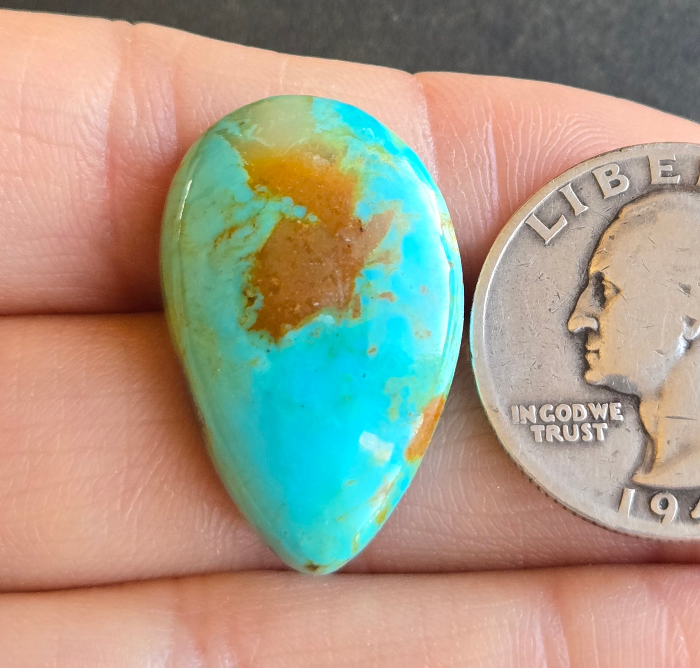 Kingman Mine Hardy Pit Turquoise Cabochon