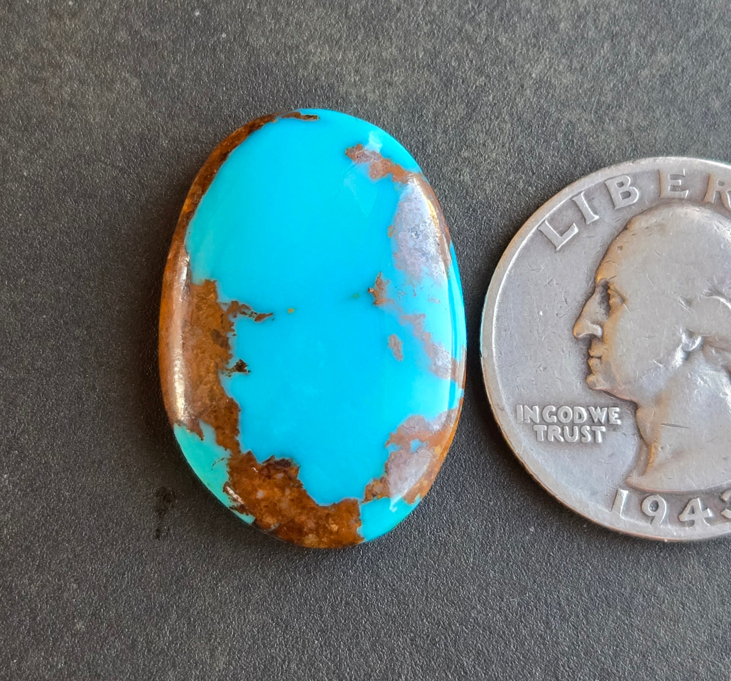 Kingman Mine Hardy Pit Turquoise Cabochon