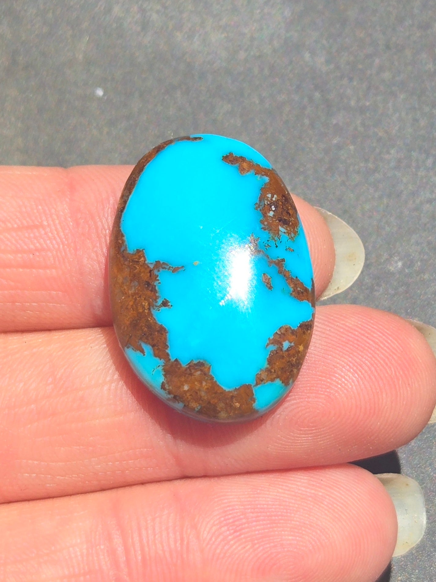 Kingman Mine Hardy Pit Turquoise Cabochon