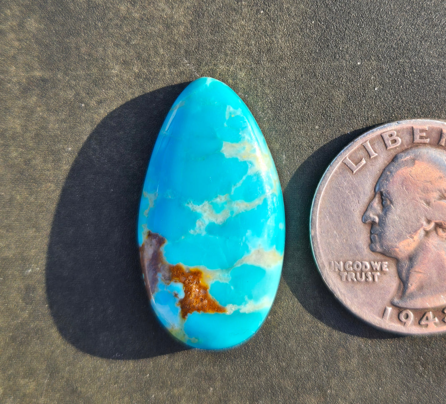 AAA Kingman Hardy Pit Turquoise Cabochon