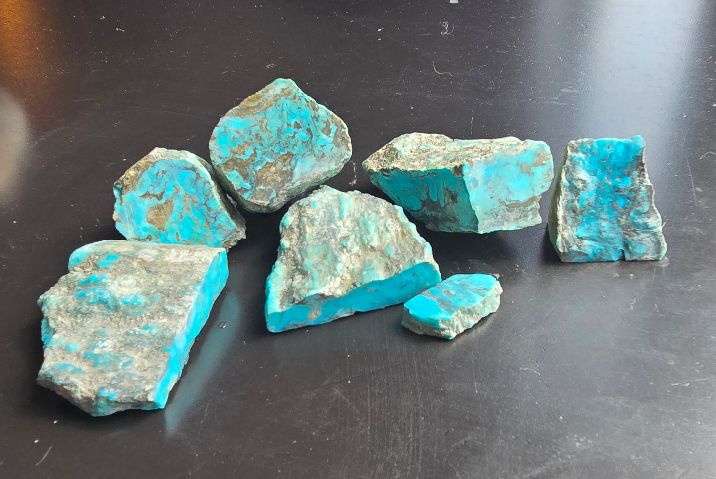Smokey Kingman Turquoise rough for cabbing -224 grams - lot 3