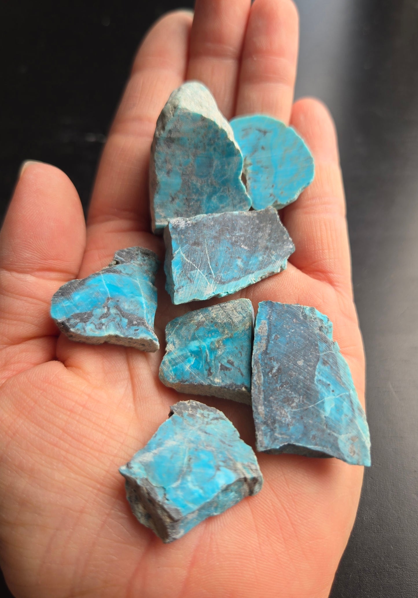 Smokey Kingman Turquoise rough for cabbing -224 grams - lot 4