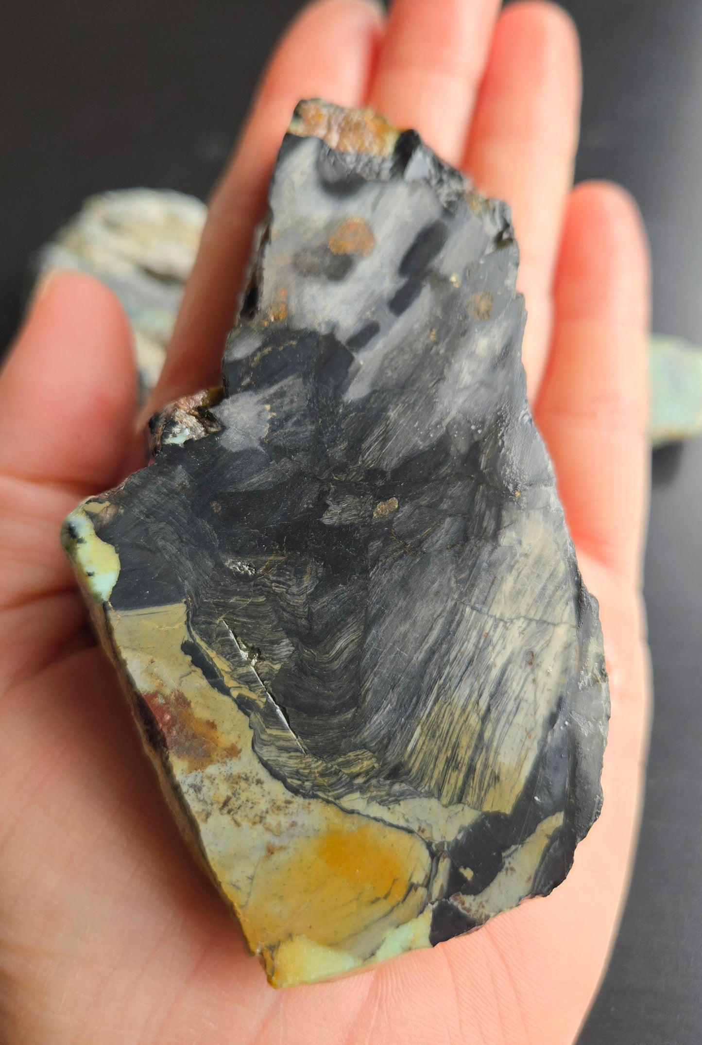 Aloe Variscite rough for cabbing - solid vein in matrix- 448 grams - lot 5