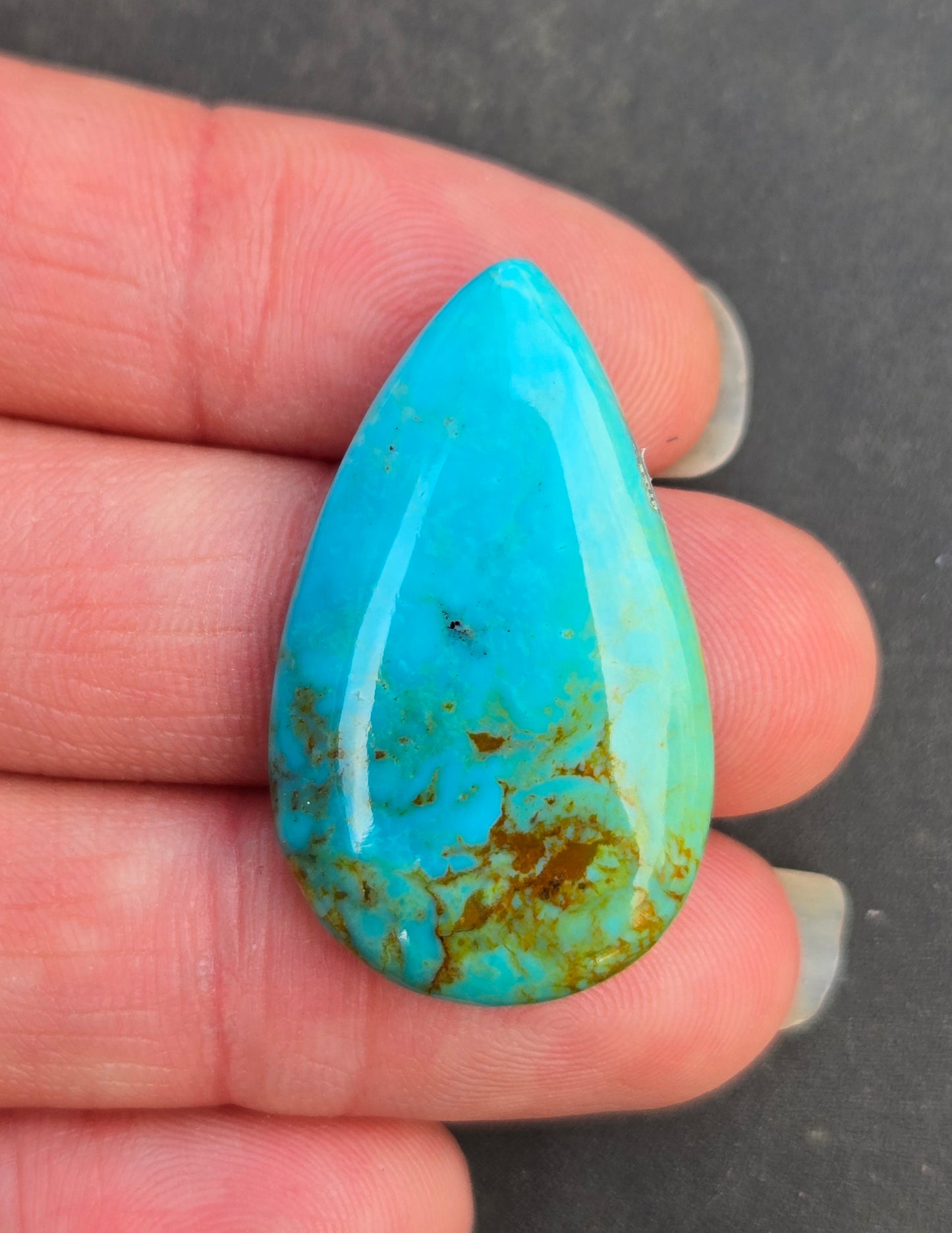 AAA Kingman Polychrome Hardy Pit Turquoise Cabochon