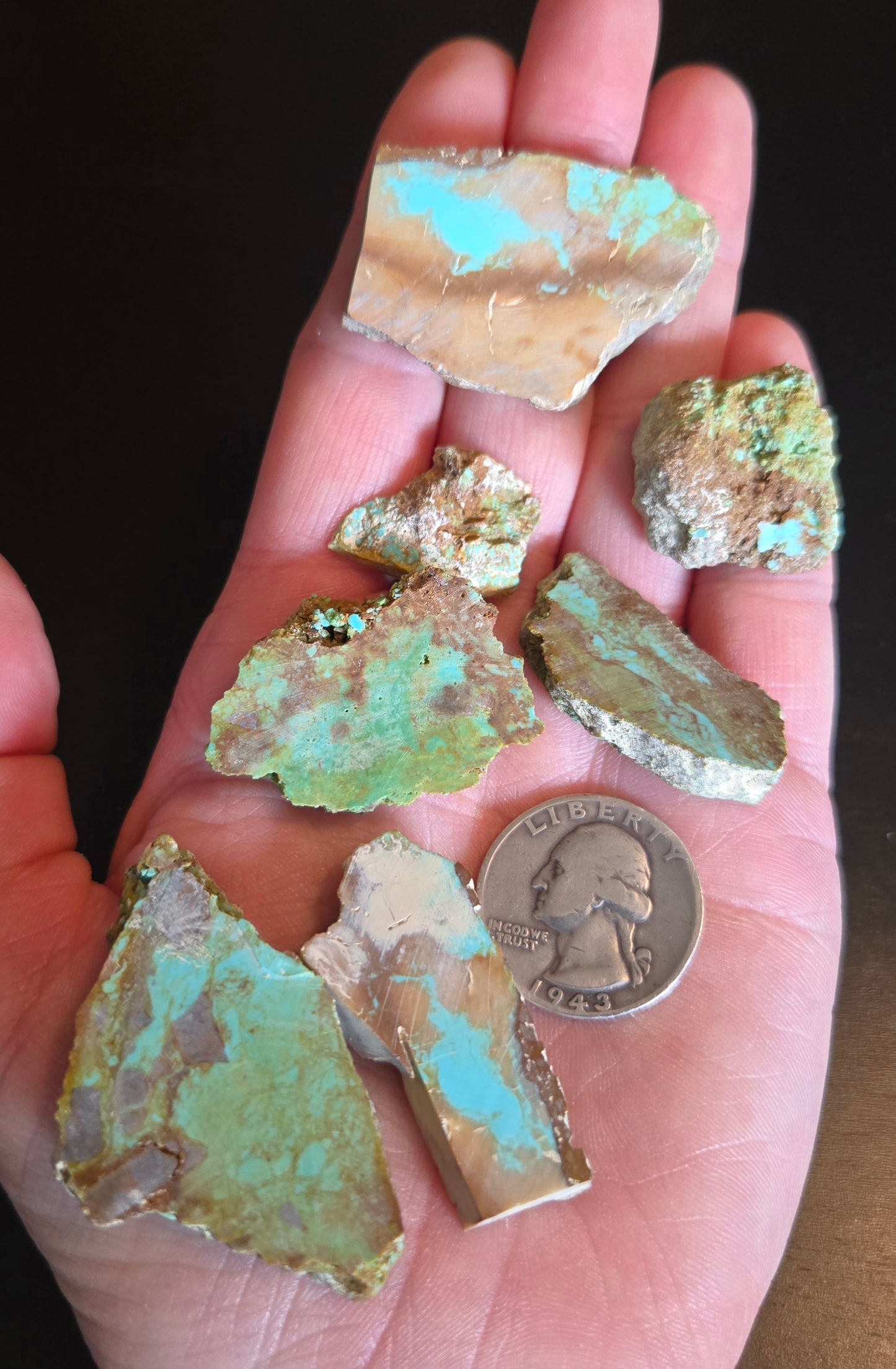 Patagonia Turquoise slabs for cabbing - 50 grams