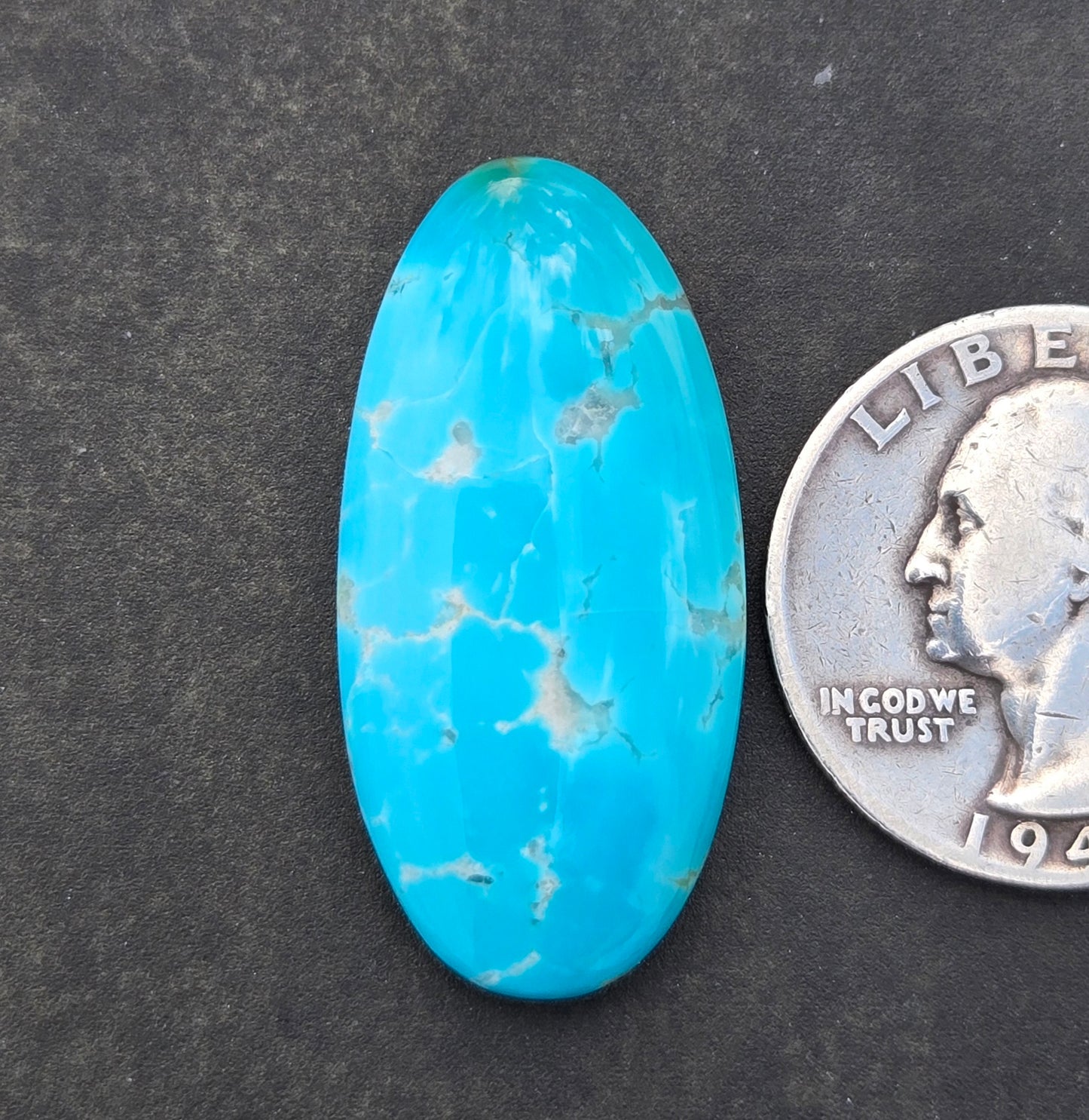 AAA Kingman High Blue Hardy Pit Turquoise Cabochon