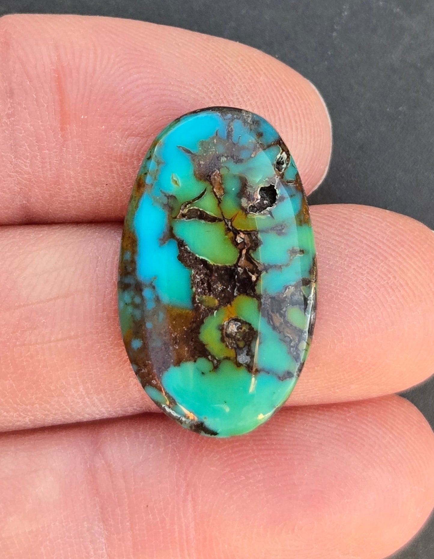 AAA Ceremonial Polychrome Kingman Turquoise Cabochon