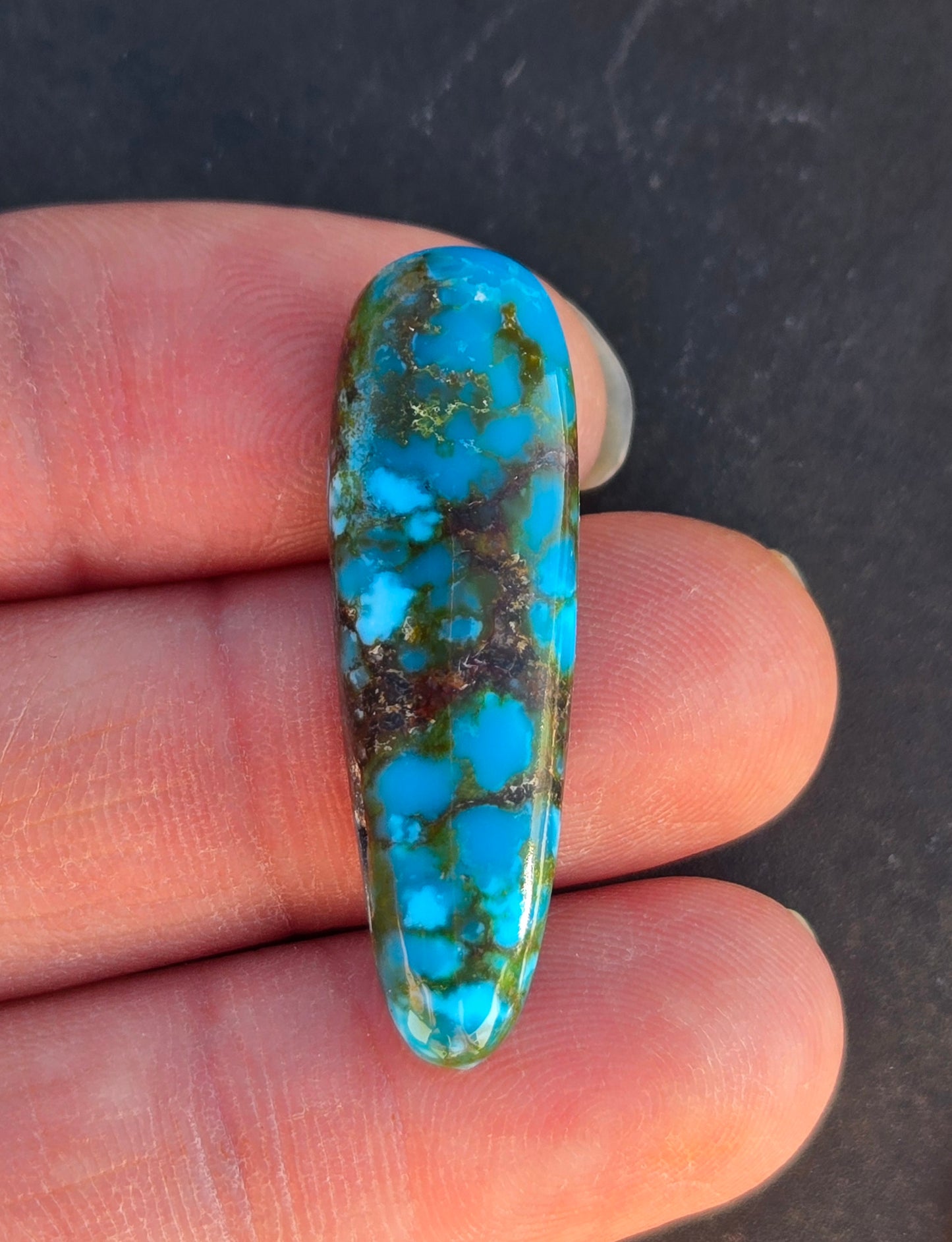 AAA High Blue Polychrome Kingman Turquoise Cabochon