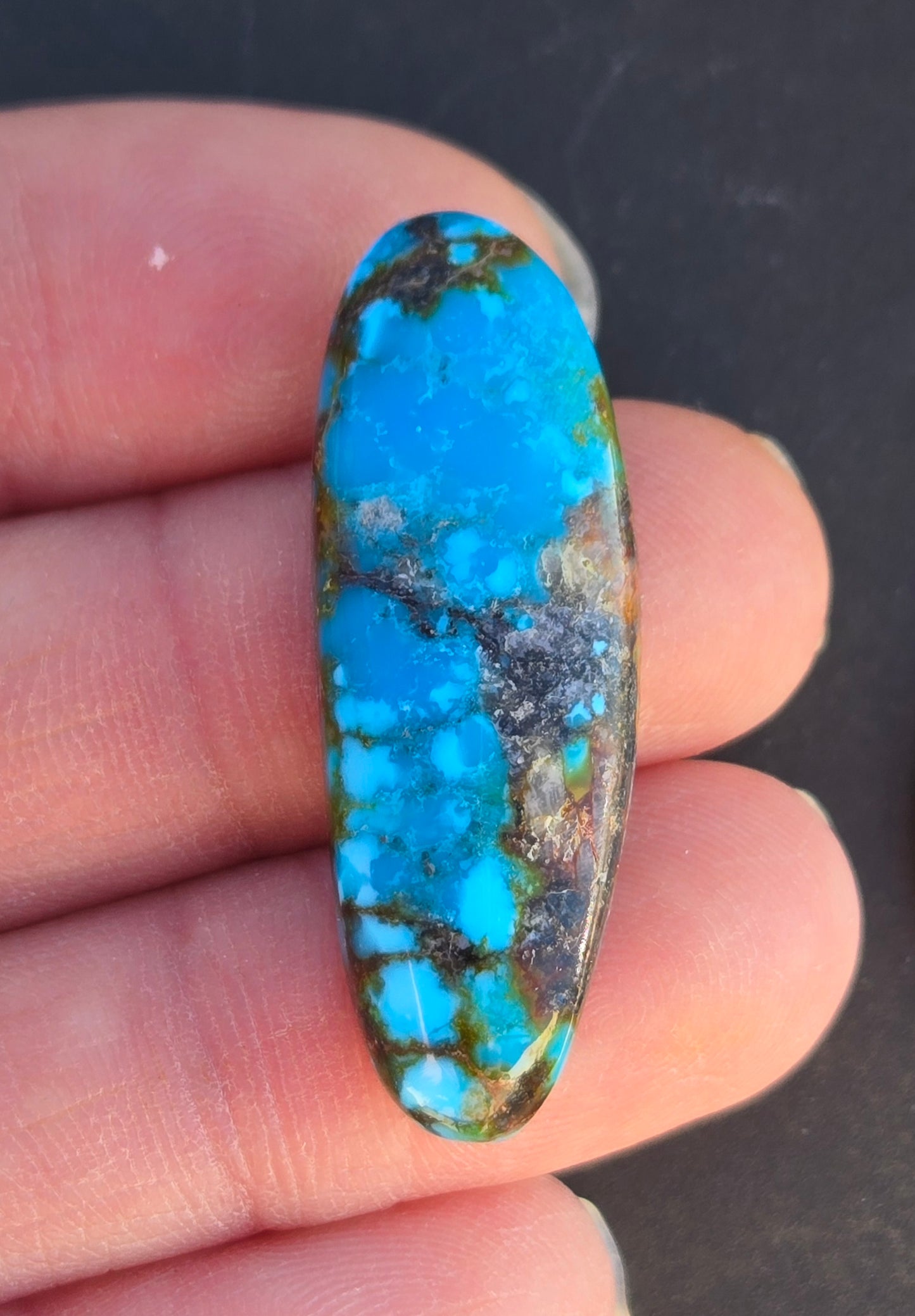 AAA High Blue Polychrome Kingman Turquoise Cabochon