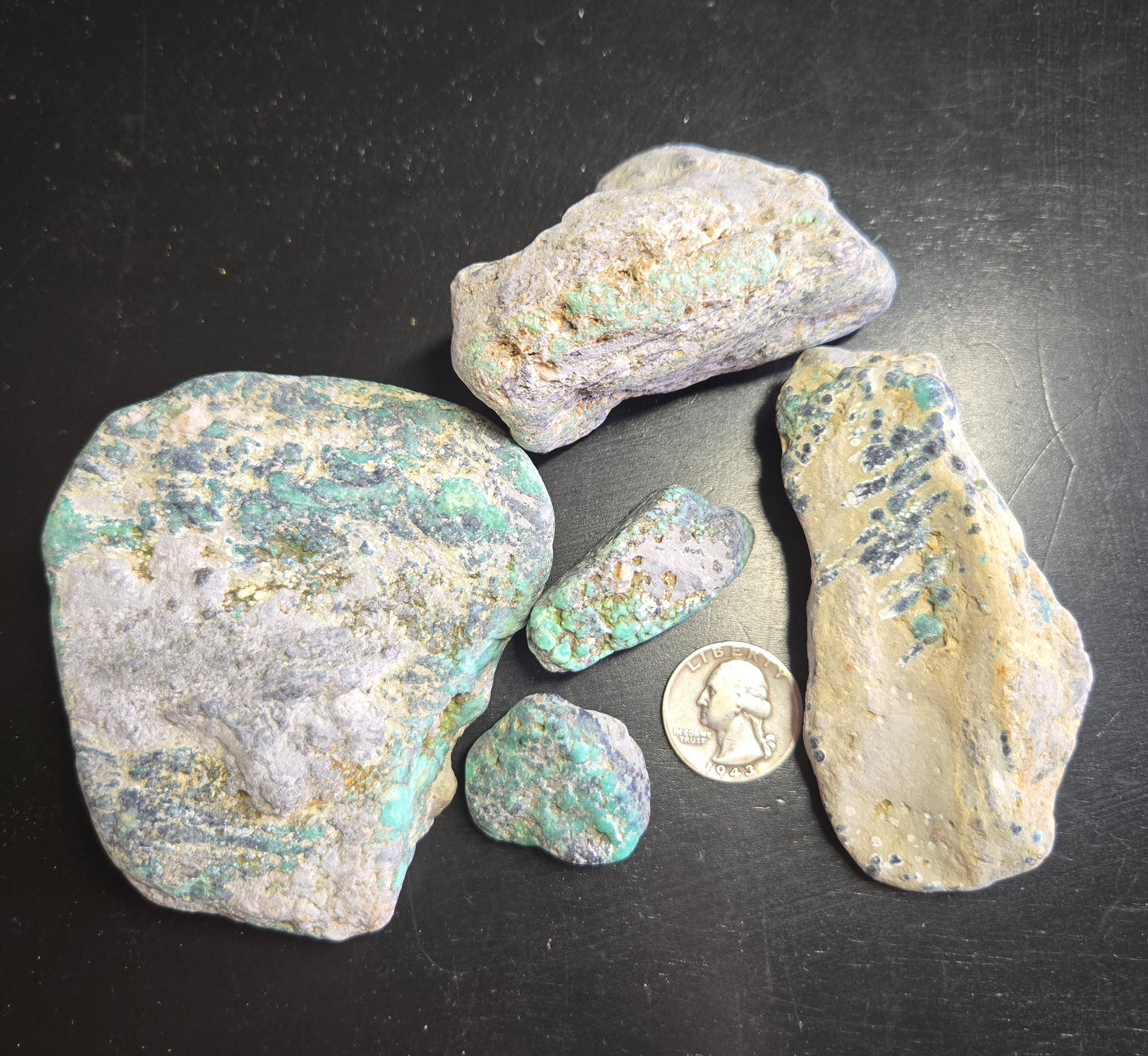 Blue Boy Variscite/Turquoise rough for cabbing - Natural Nevada Variscite - 448 gram lot 2
