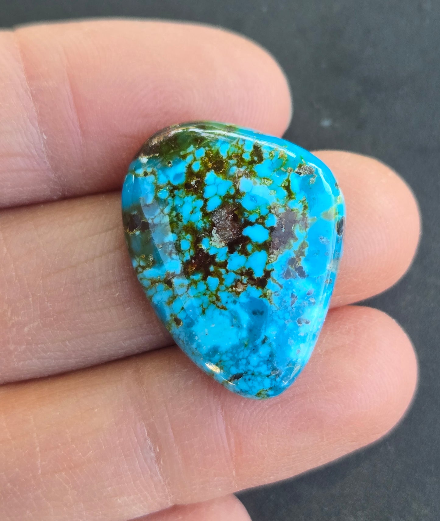 AAA Kingman Turquoise Mountain Red Web Cabochon