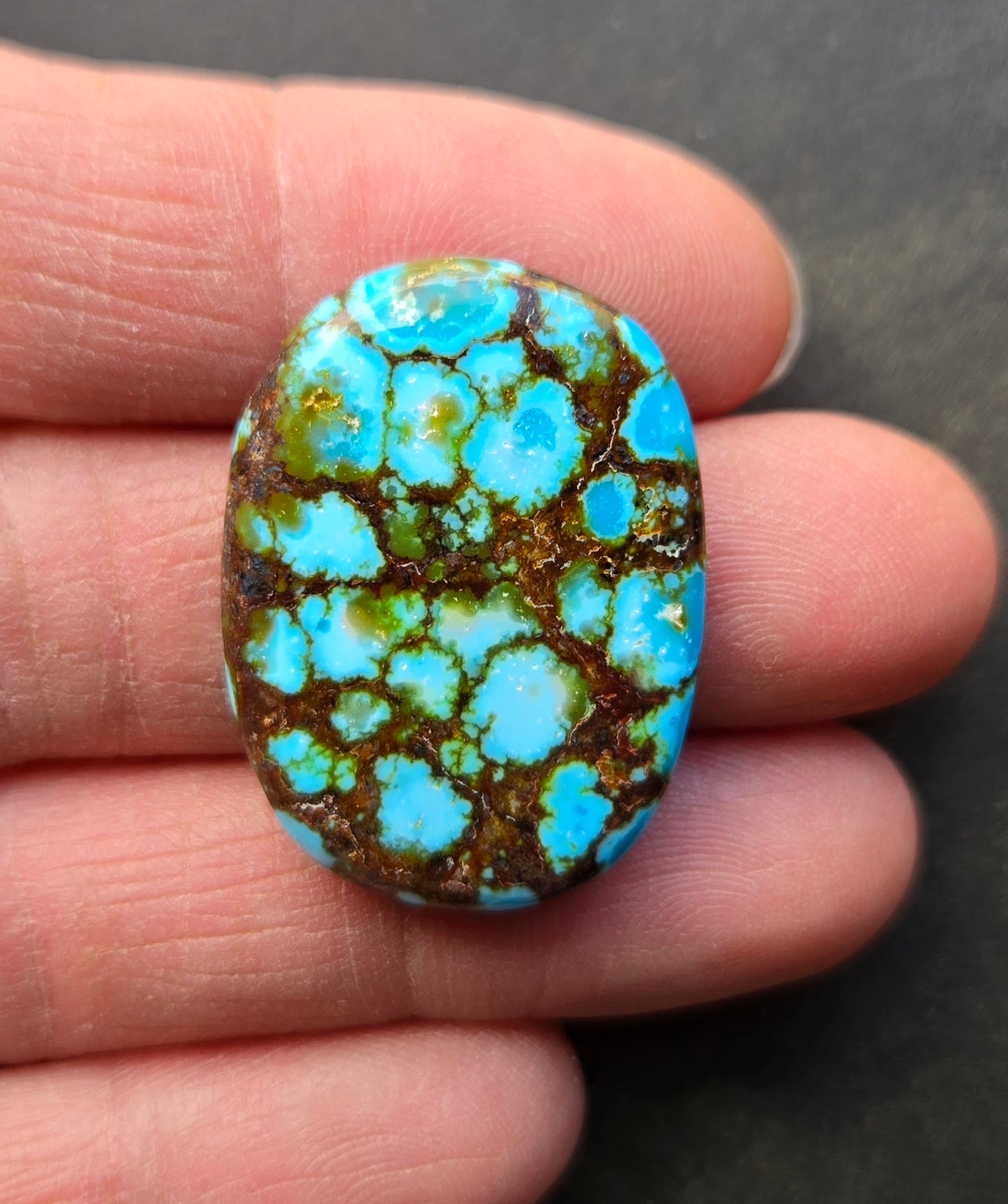 AAA Kingman Turquoise Mountain Red Web Cabochon