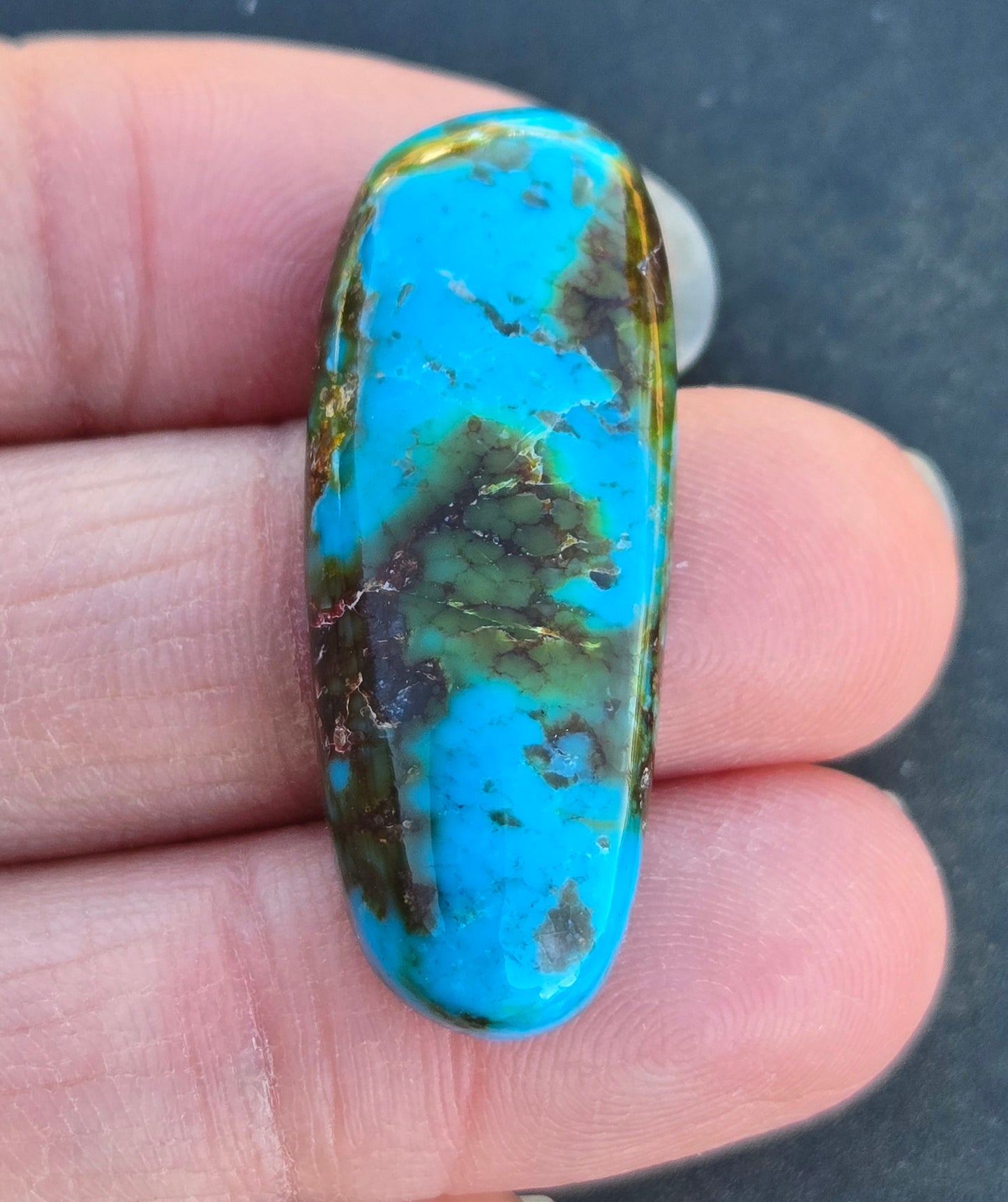 AAA Kingman Turquoise Mountain Red Web Cabochon