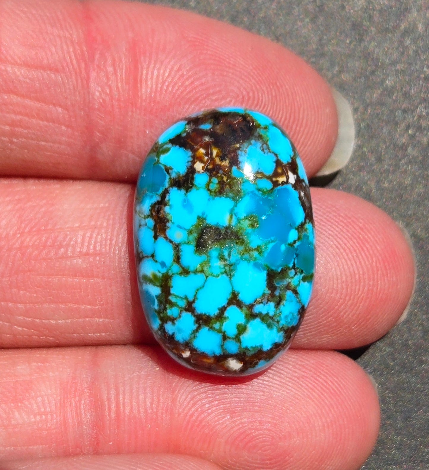 AAA Kingman Turquoise Mountain Red Web Cabochon