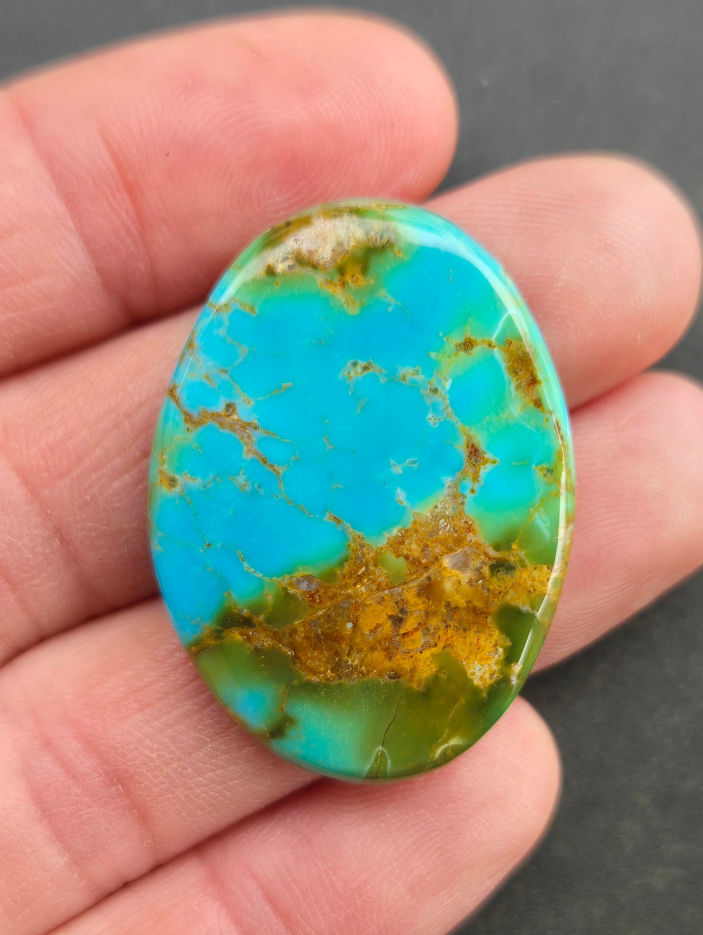 AAA Kingman Rising Phoenix Turquoise Cabochon