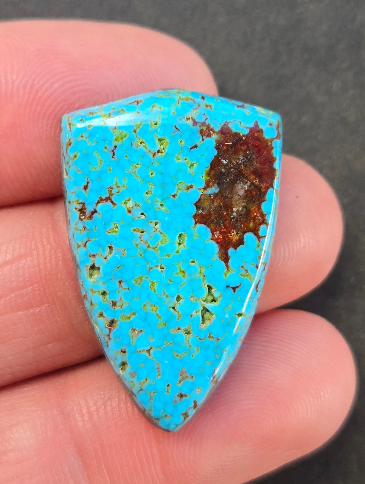 AAA Spiderweb Polychrome Kingman Turquoise Cabochon