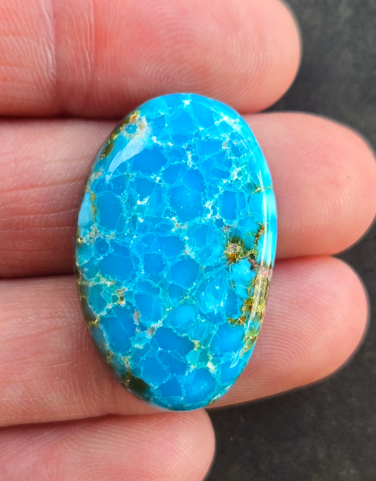 AAA Kingman Turquoise Mountain Red Web Cabochon