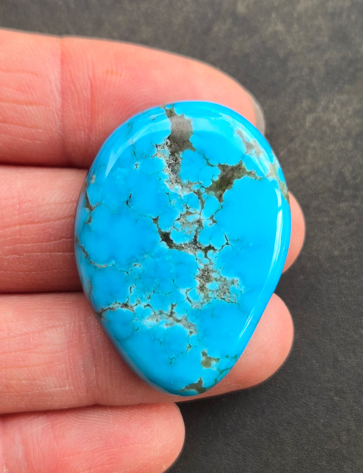 AAA Kingman Kaolin Turquoise Cabochon