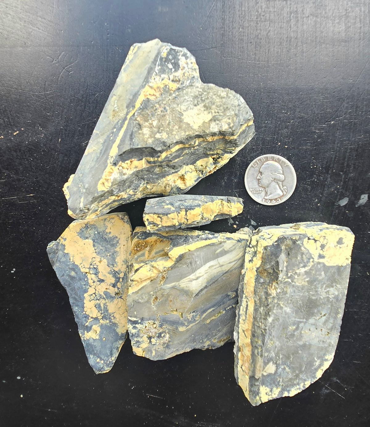 Desert Treasure Variscite rough for cabbing - Solid Yellow Natural Nevada Variscite- 448 grams