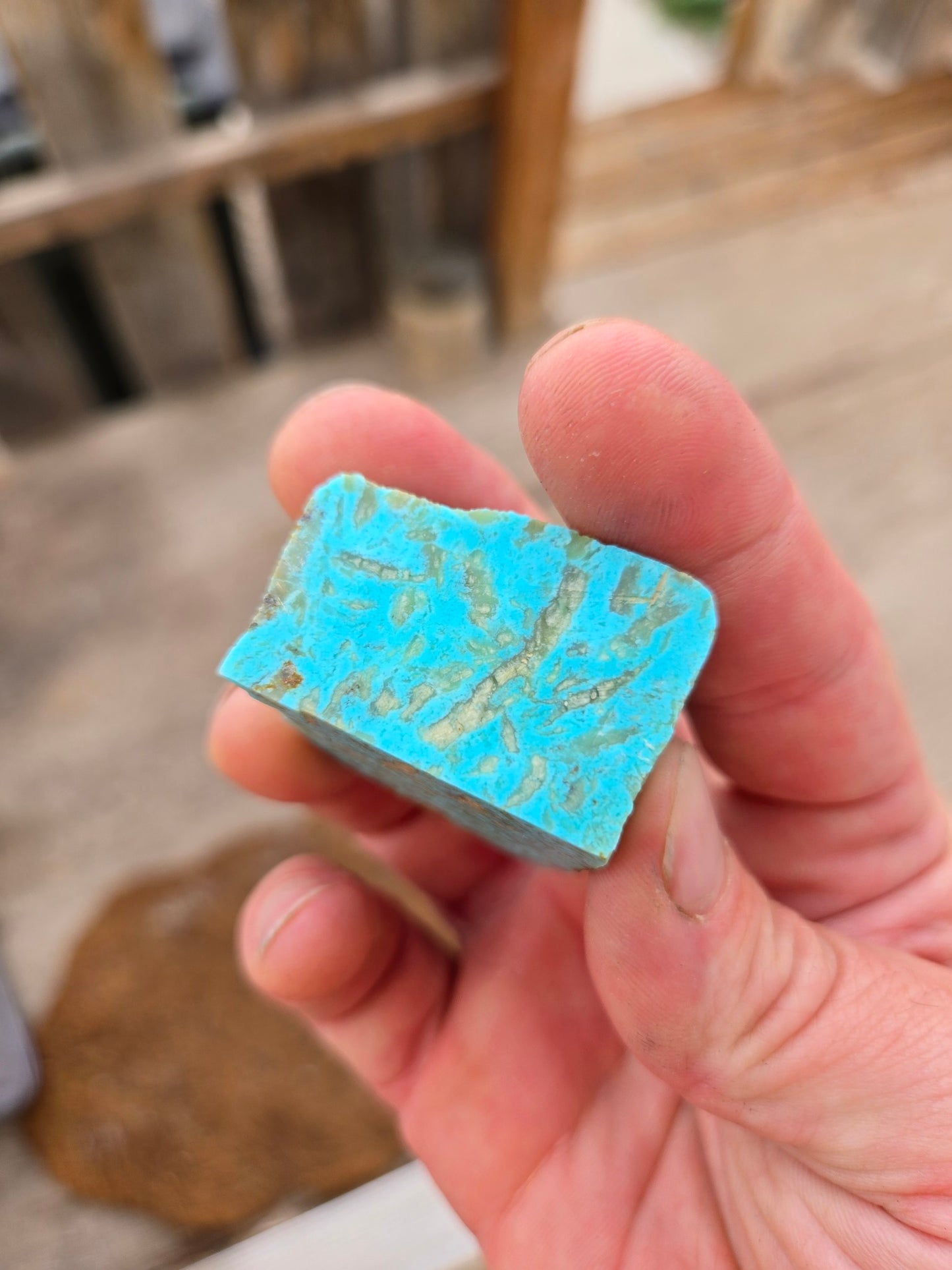 Smokey Kingman Turquoise rough for cabbing - 52 grams