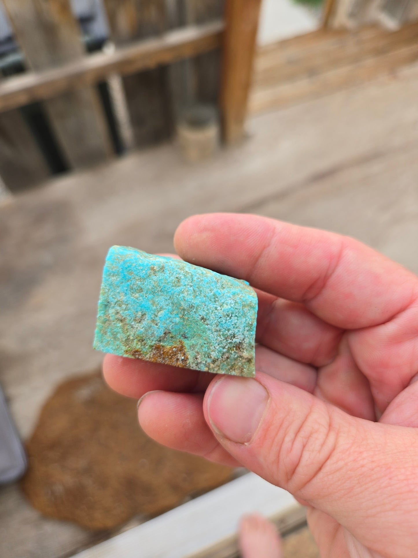 Smokey Kingman Turquoise rough for cabbing - 52 grams
