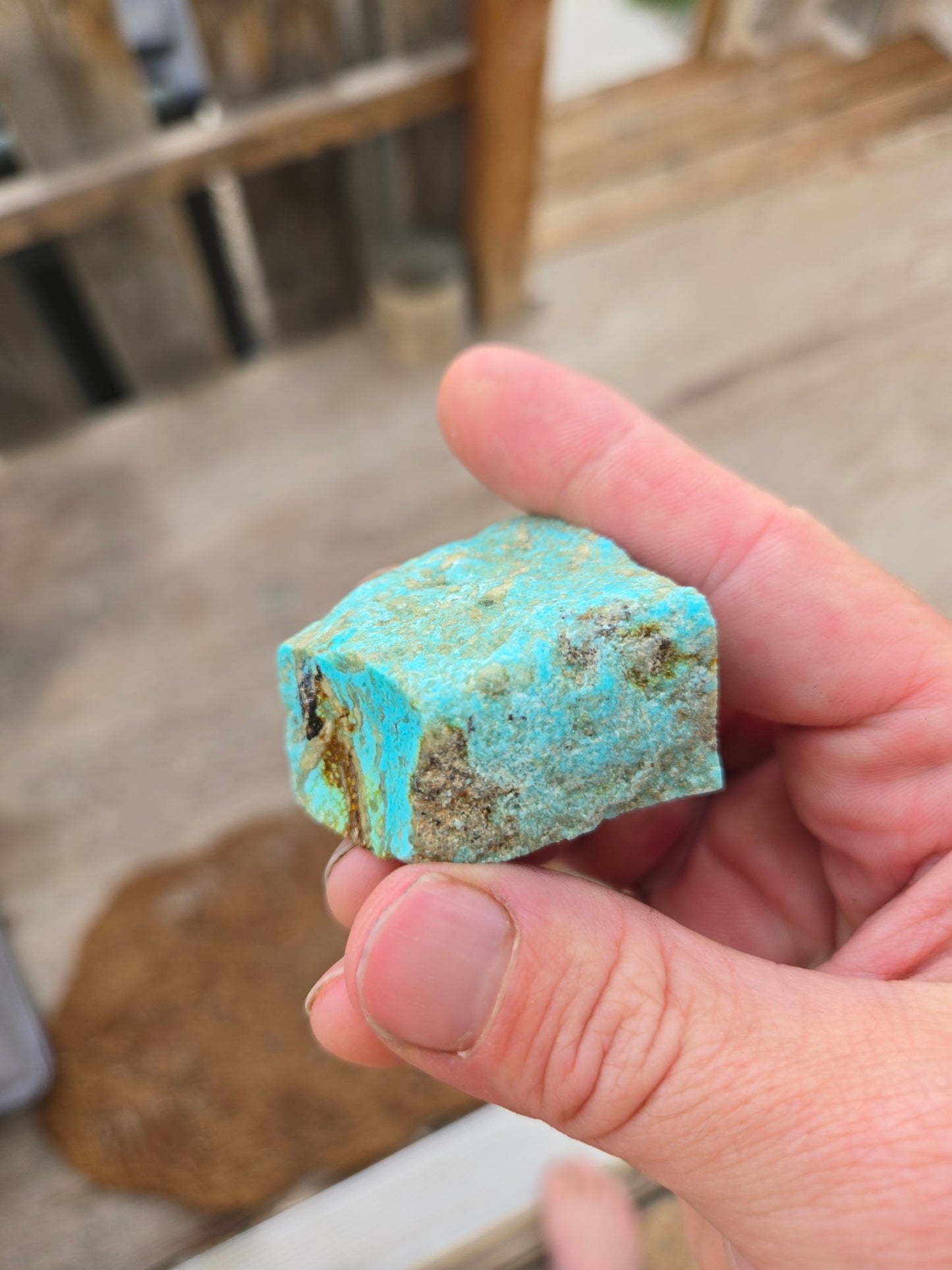 Smokey Kingman Turquoise rough for cabbing - 52 grams