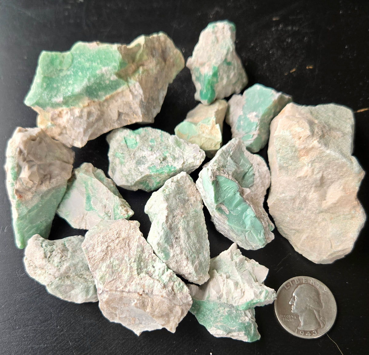 Lucin Variscite Rough for cabbing - Natural Utah Variscite- 375 gram lot