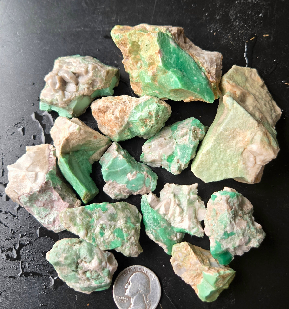 Lucin Variscite Rough for cabbing - Natural Utah Variscite- 375 gram lot