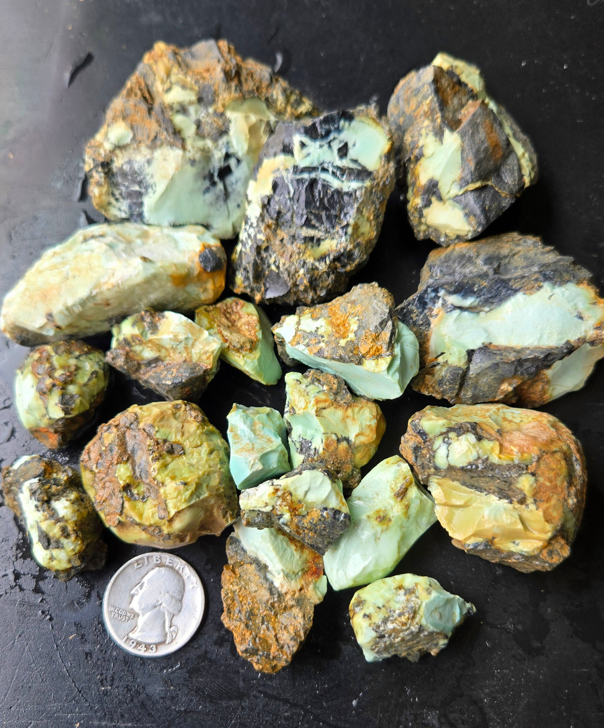 Gecko Variscite rough for cabbing -Natural Nevada Variscite- 448 grams lot 4