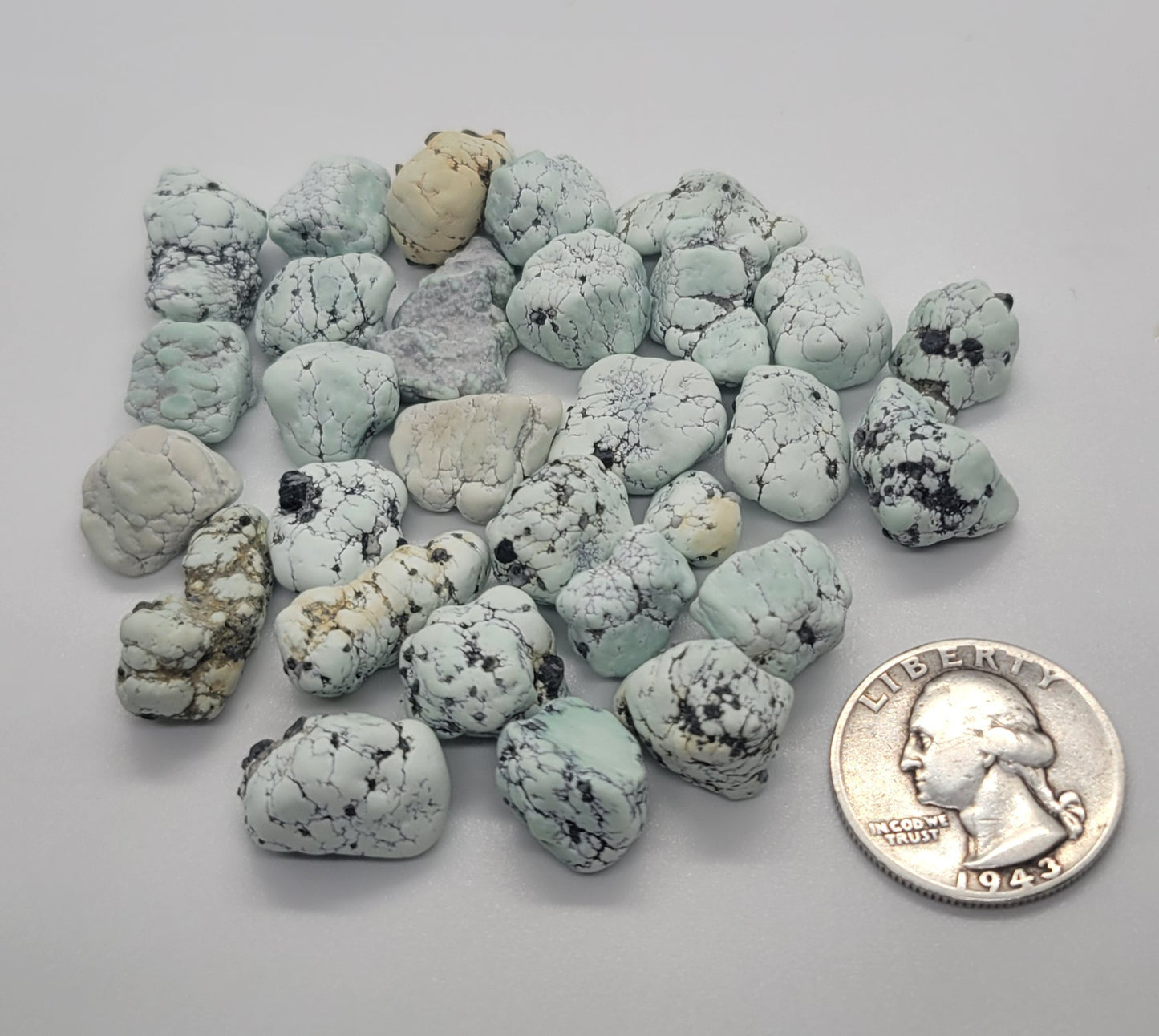 Emerald Basin Variscite/Turquoise rough for cabbing/bead making - 50 gram lot