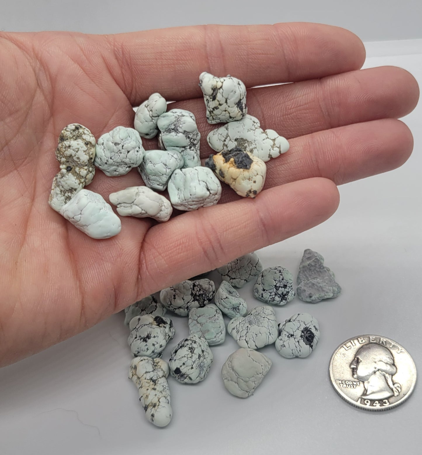 Emerald Basin Variscite/Turquoise rough for cabbing/bead making - 50 gram lot