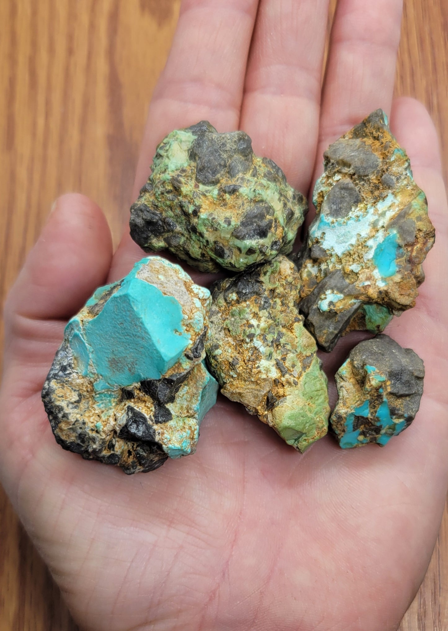 Carico Lake Turquoise rough for cabbing - 100 gram lot