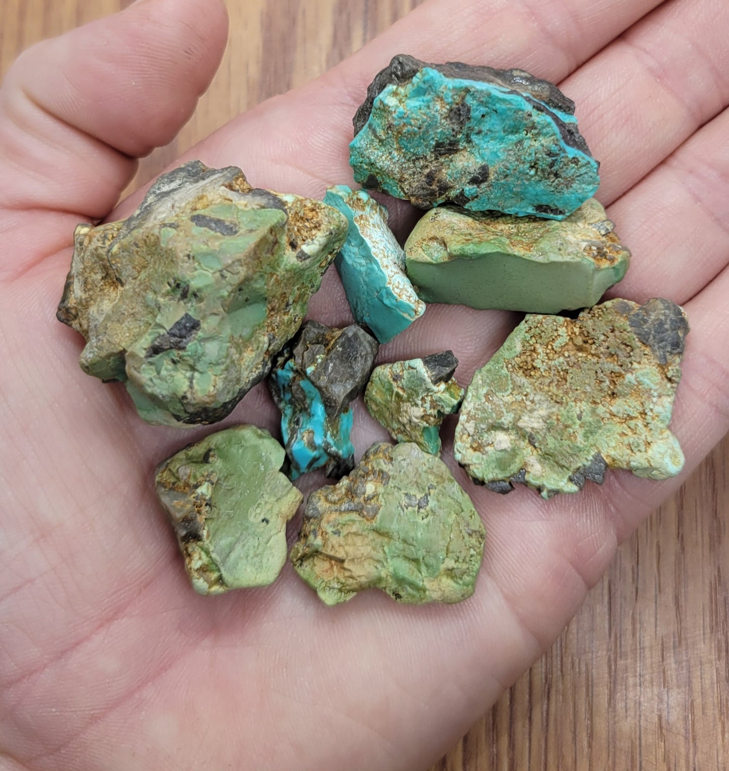 Carico Lake Turquoise rough for cabbing - 50-gram lot