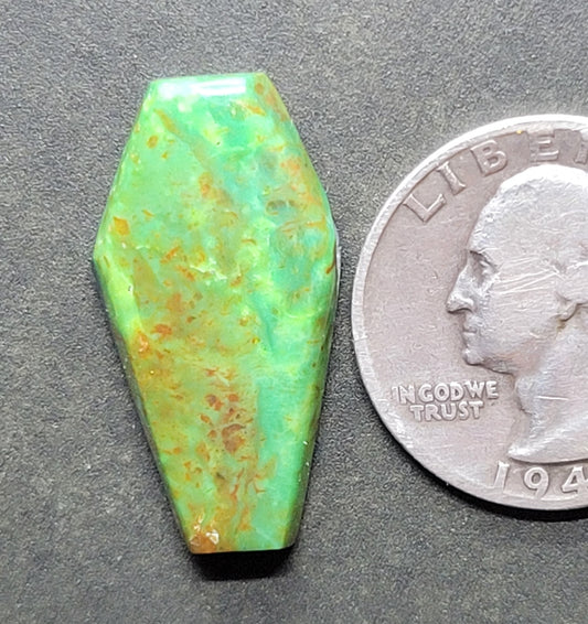 Gaspeite Coffin Cabochon