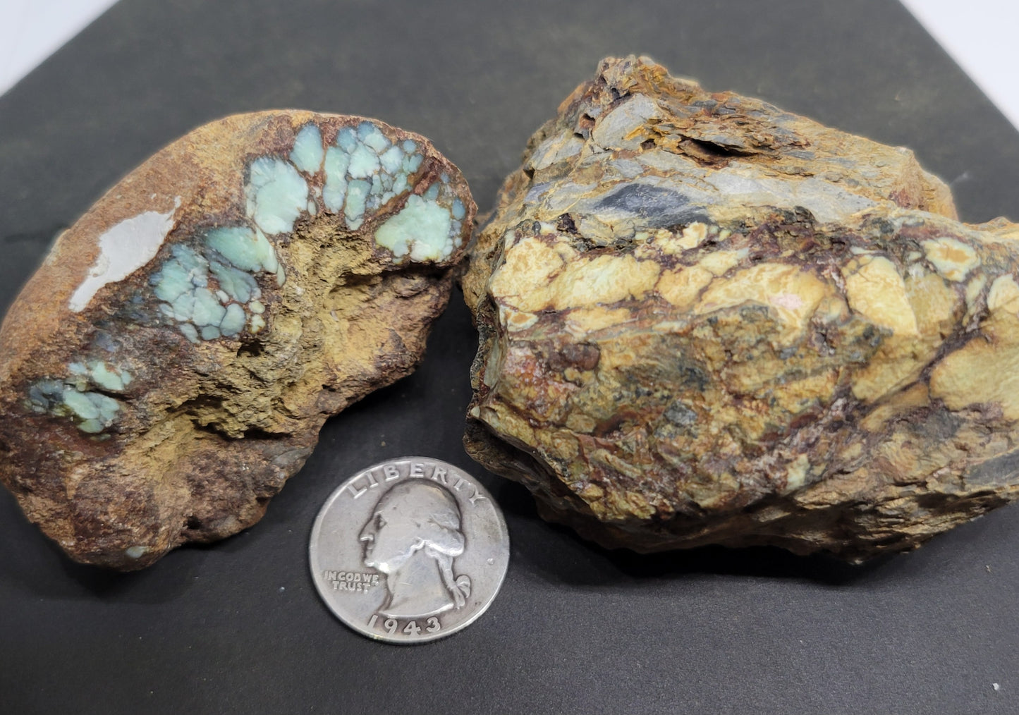 Seven Dwarfs Variscite/Turquoise 7D rough for cabbing - Nevada Variscite - 288 grams