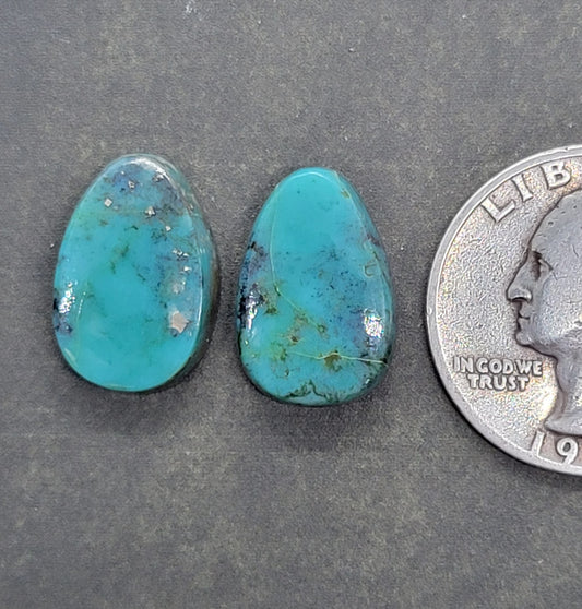 Smokey Kingman Turquoise Cabochon set