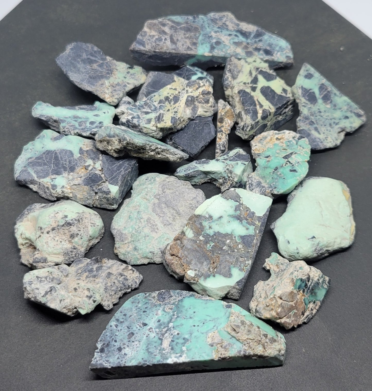 Apache Variscite/Turquoise rough for cabbing - Nevada Variscite - 110 grams