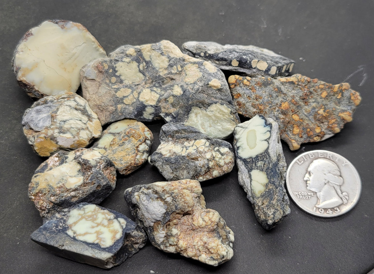 Nevada Turquoise/ Variscite Mixed Rough Sampler Pack for Cabbing 448 grams