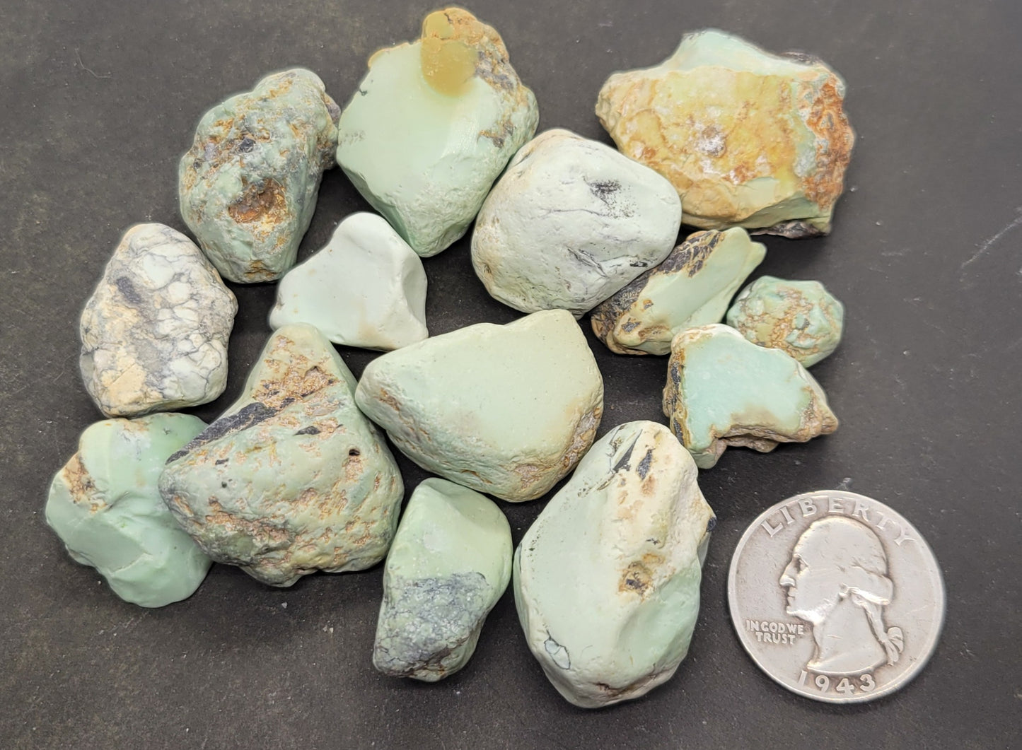 Nevada Turquoise/ Variscite Mixed Rough Sampler Pack for Cabbing 448 grams