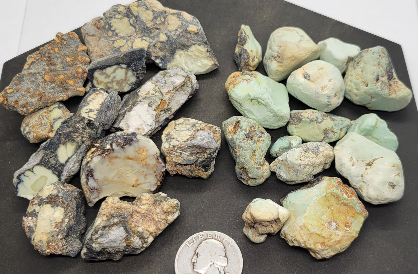 Nevada Turquoise/ Variscite Mixed Rough Sampler Pack for Cabbing 448 grams