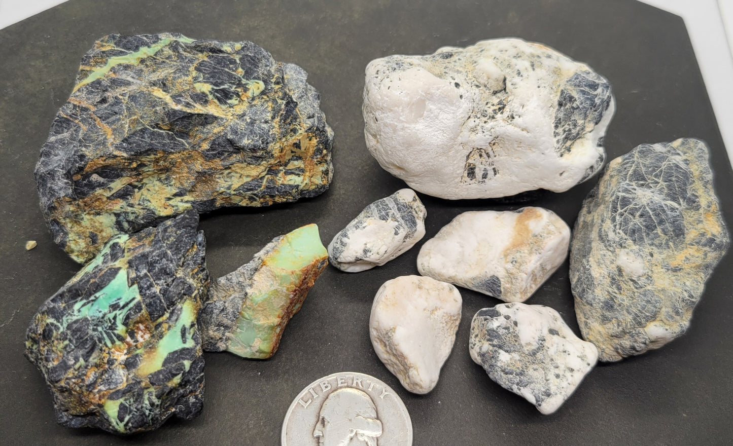 Nevada Turquoise/ Variscite Mixed Rough Sampler Pack for Cabbing 448 grams