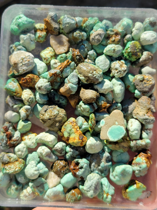 Frog Blossom Variscite/Turquoise rough for cabbing/ beading - Nevada Variscite - 200 gram lot