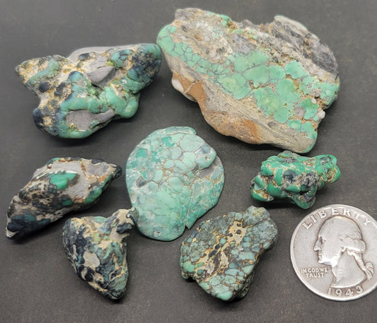 Blue Boy Variscite/Turquoise High Grade rough for cabbing - Nevada Variscite - 50 gram lots